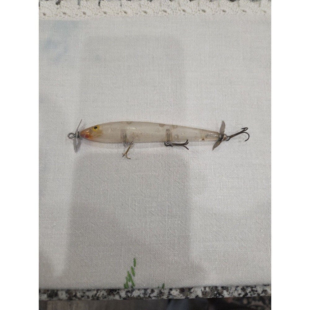 Vtg Cotton Cordell Red Fin Silver Flake/Black 5 1/2" Jerkbait Minnow Fishin Lure